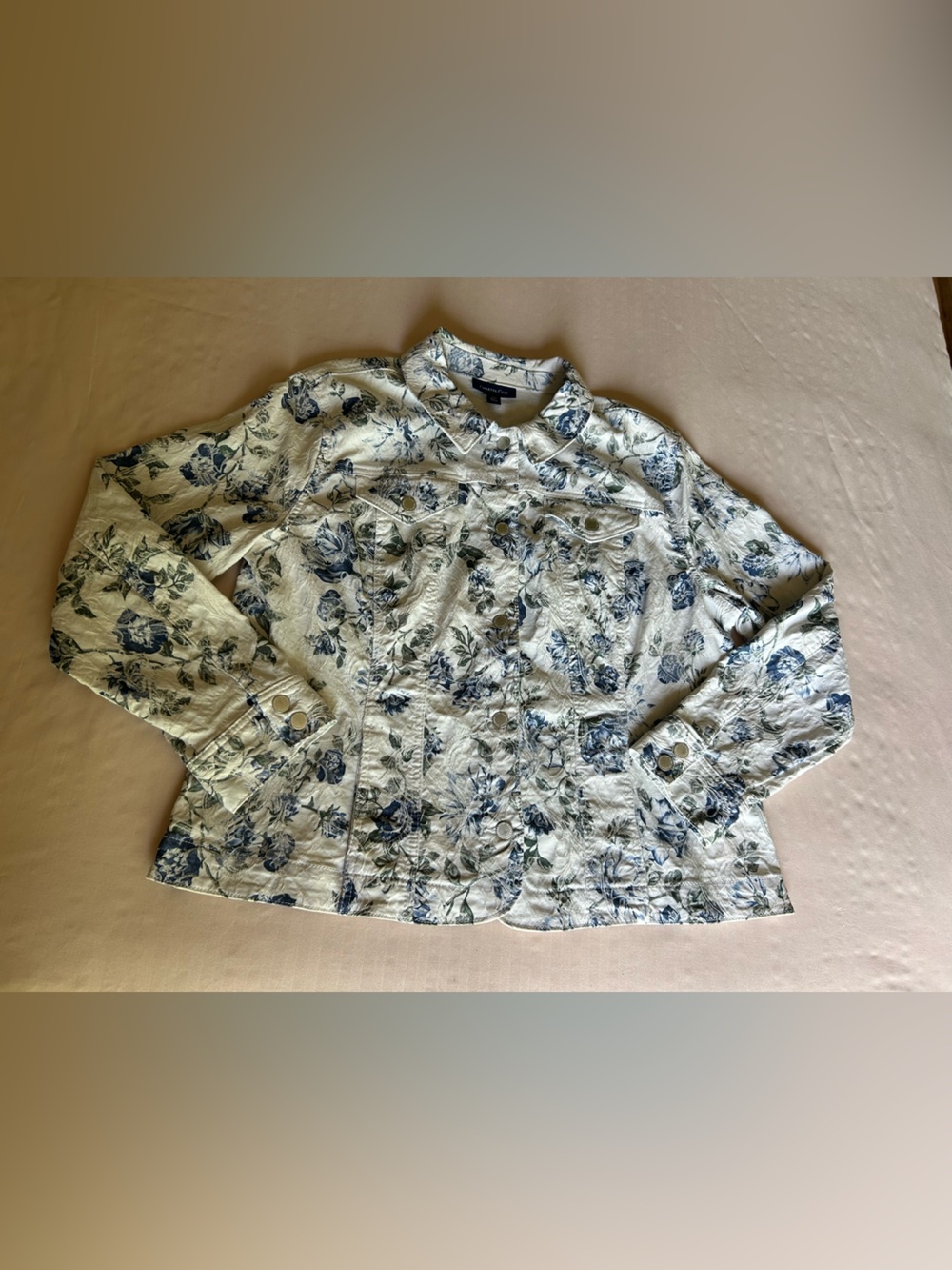 Floral  Jacket - Blue & White